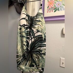 Tropical Leaf Print Swimsuit tank